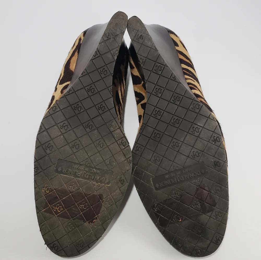 Donald J Pliner Animal Print Leather Wedge Heels